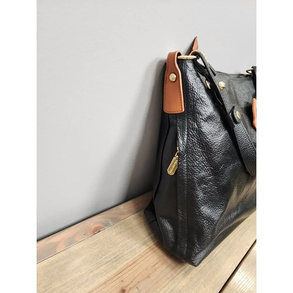 VALENTINA Tradizione Italiana Genuine Leather Black Shoulder Bag Purse - Picture 4 of 14